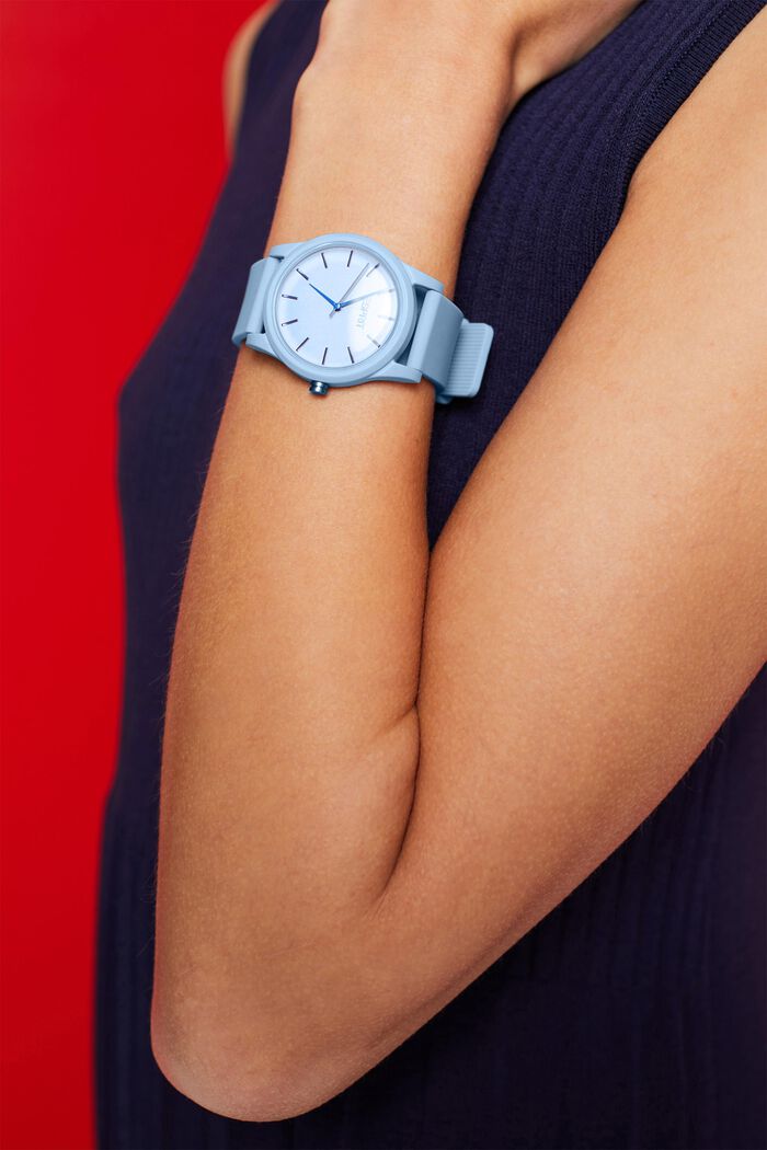 Zegarek z paskiem z gumy, LIGHT BLUE, detail image number 2