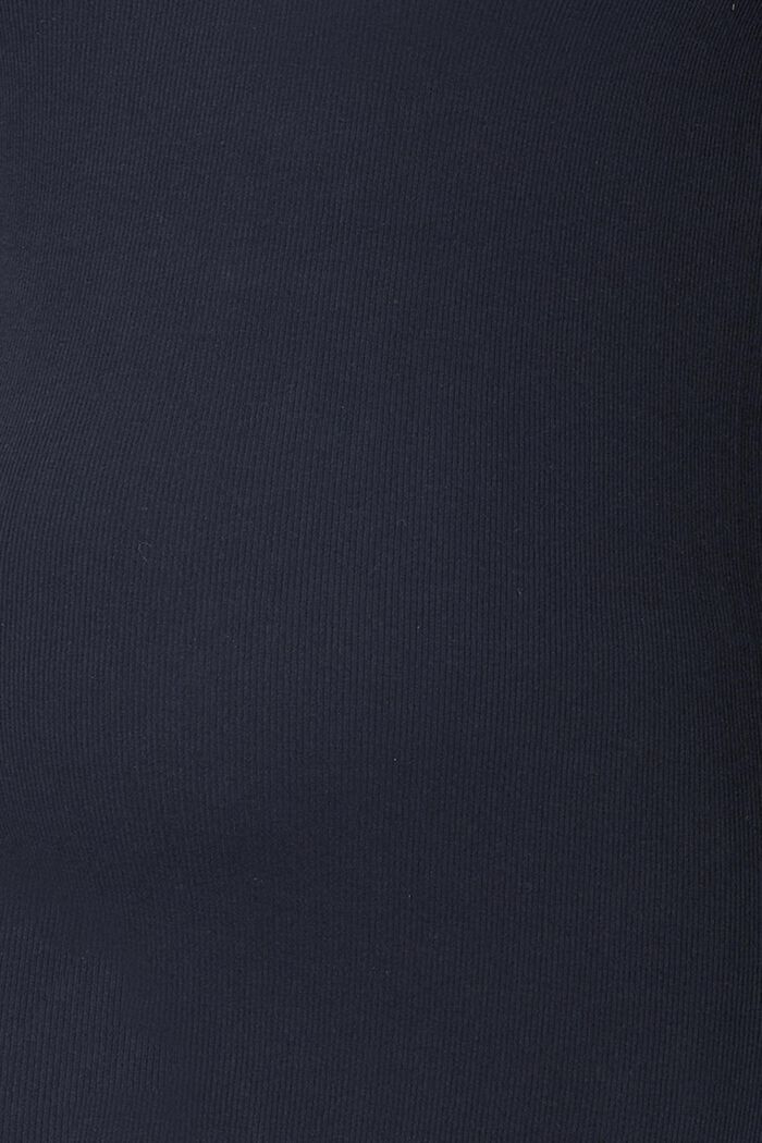 Prążkowana koszulka z długim rękawem z bawełny ekologicznej ze streczem, NIGHT SKY BLUE, detail image number 2