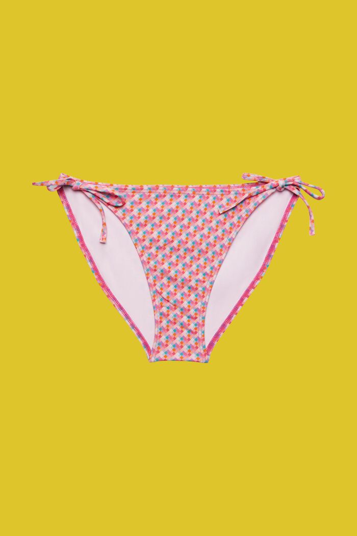 Barwny dół od bikini z wiązaniami, PINK FUCHSIA, detail image number 4