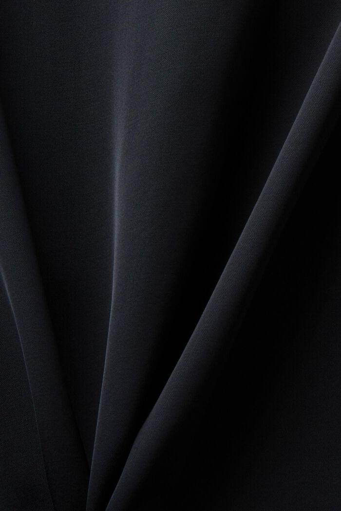 Kopertowa spódnica midi z satyny, BLACK, detail image number 5