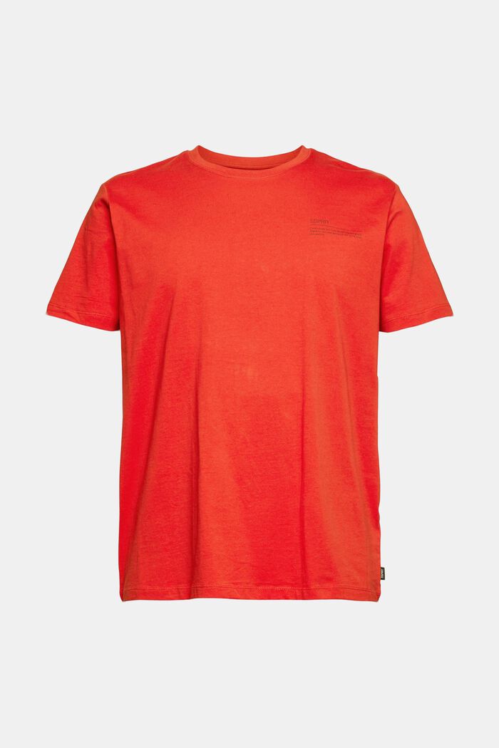 Dżersejowy T-shirt z nadrukiem, 100% bawełny ekologicznej, RED ORANGE, detail image number 6