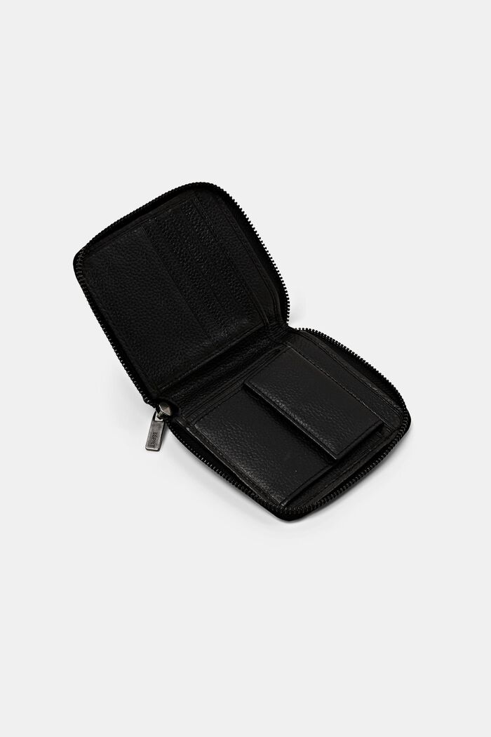 Mały, skórzany portfel, BLACK, detail image number 1