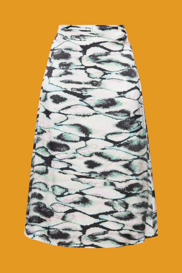 Satynowa spódnica z nadrukiem na całej powierzchni, EMERALD GREEN, detail image number 6