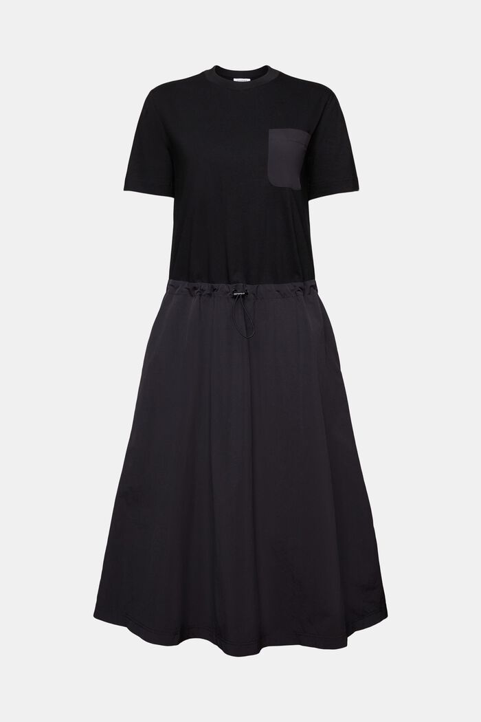 Sukienka midi z różnych materiałów, BLACK, detail image number 5
