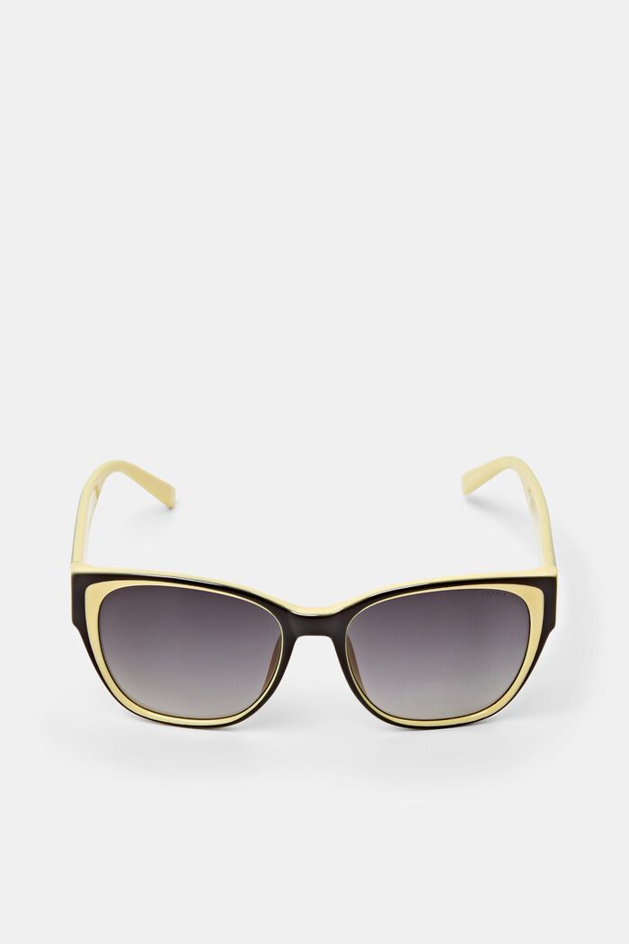 Dwukolorowe okulary przeciwsłoneczne w stylu „kocie oko”, YELLOW, detail image number 2