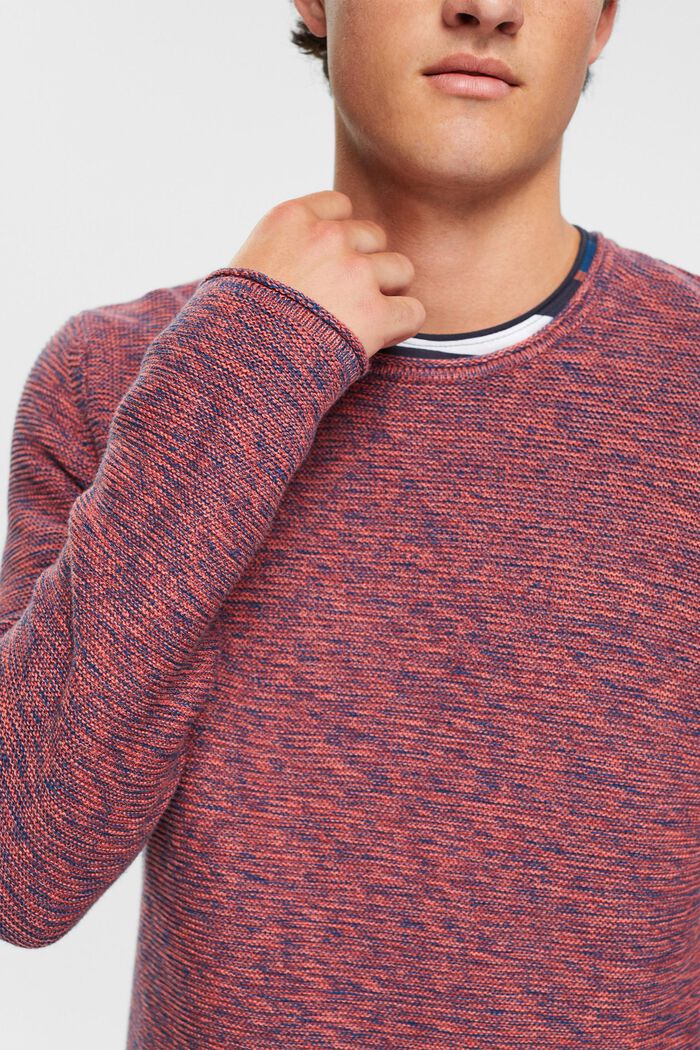 Sweter z melanżowej dzianiny, TERRACOTTA, detail image number 0