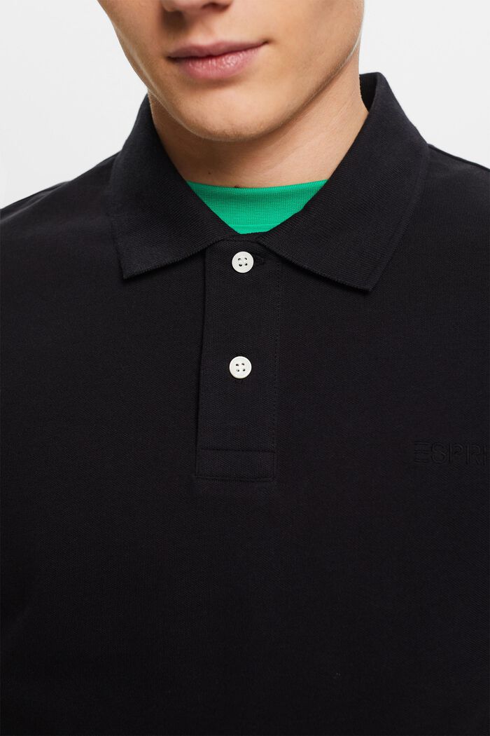 Koszulka polo z piki, BLACK, detail image number 2