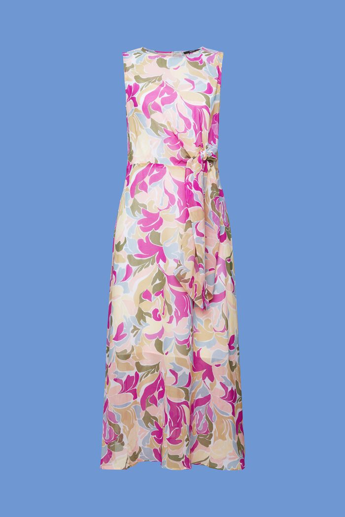 Szyfonowa sukienka midi z supełkiem, LIGHT BLUE LAVENDER, detail image number 5
