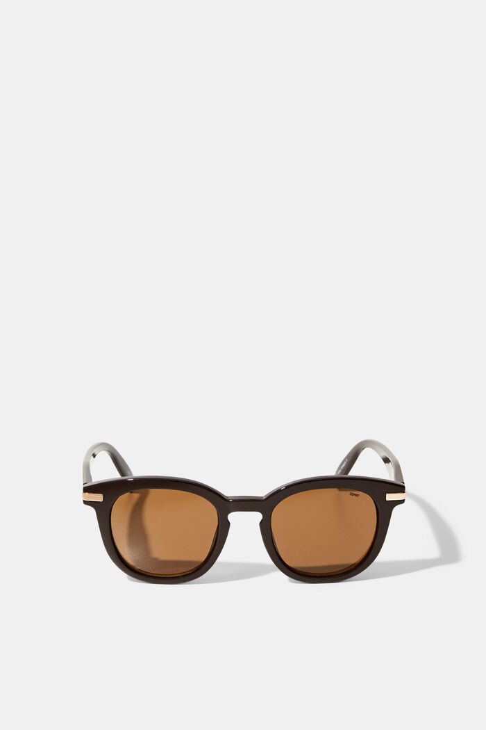 Okrągłe okulary przeciwsłoneczne z szerokimi oprawkami, BROWN, detail image number 0