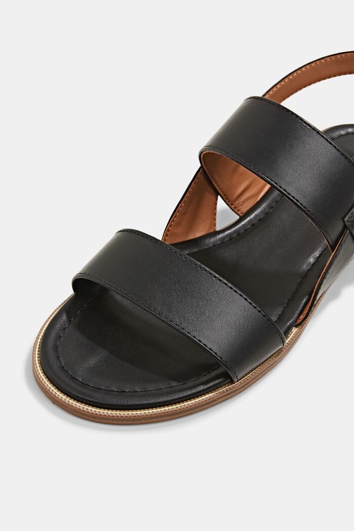 Sandały z szerokimi paskami, BLACK, detail image number 4