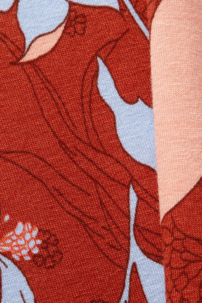 Dżersejowa sukienka z kwiatowym wzorem, CORAL ORANGE, detail image number 5