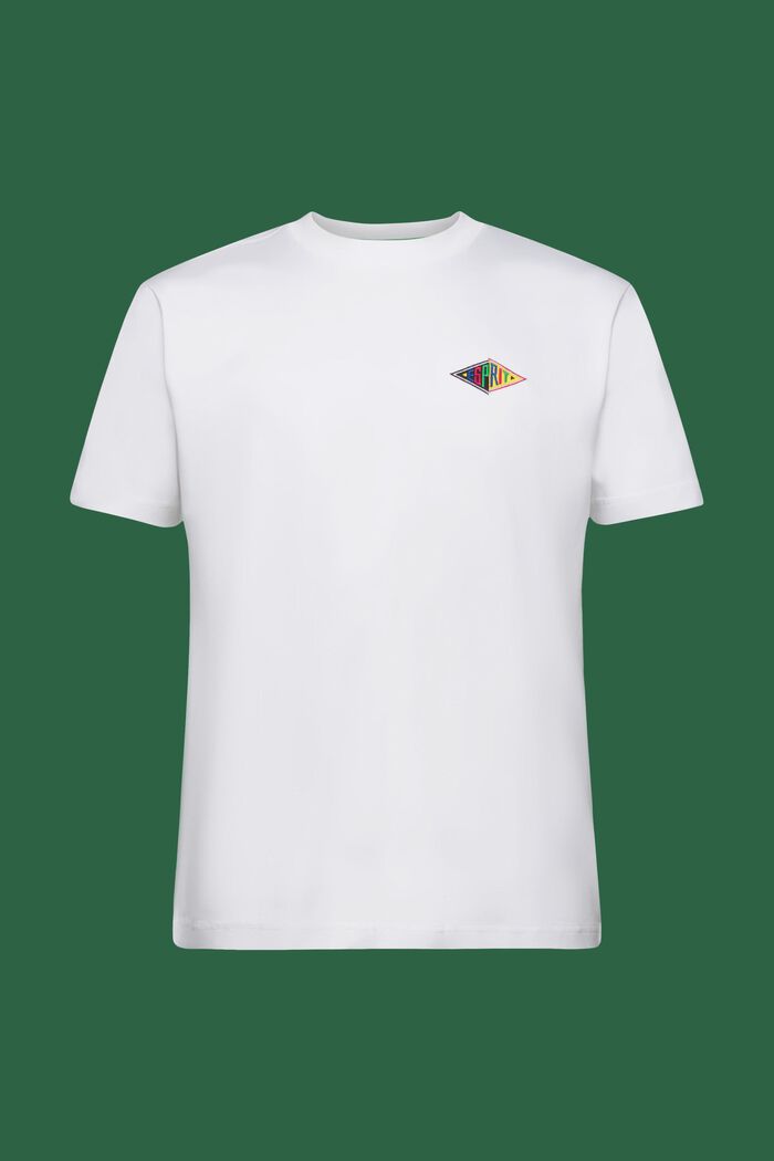 Logowany T-shirt z bawełnianego dżerseju, WHITE, detail image number 7