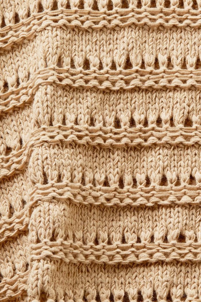 Ażurowy sweter, BEIGE, detail image number 5