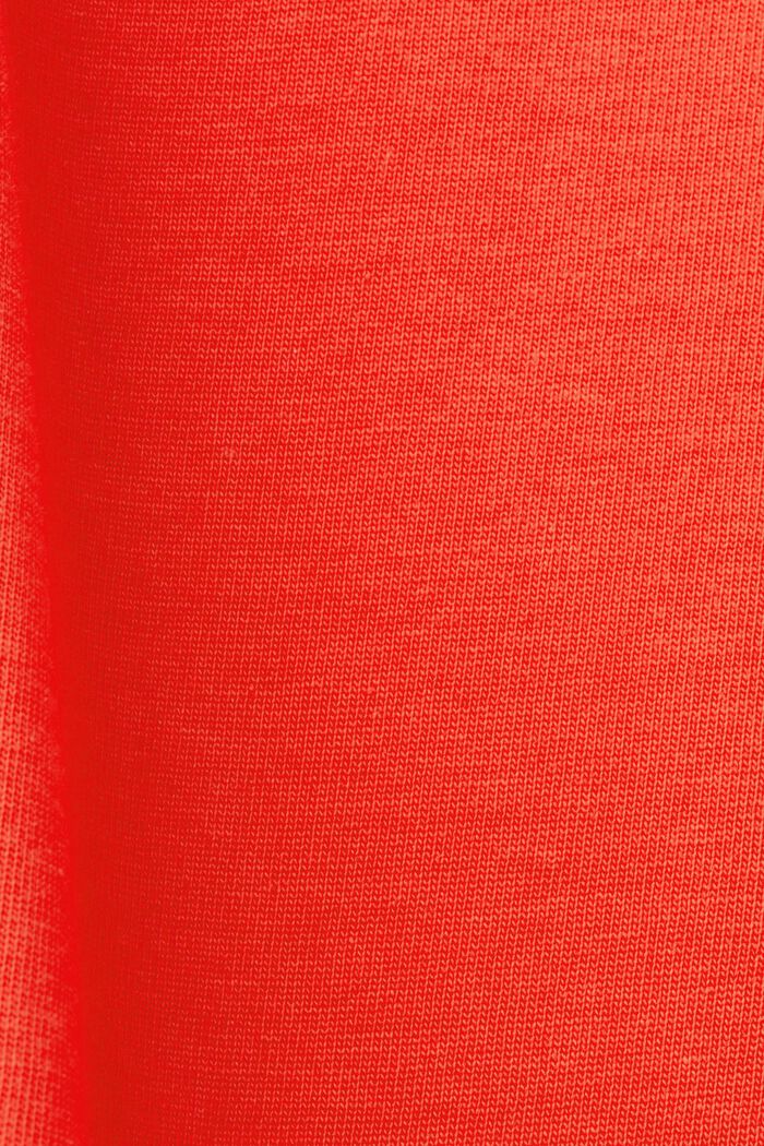 T-shirt z bawełny organicznej z geometrycznym nadrukiem, ORANGE RED, detail image number 6
