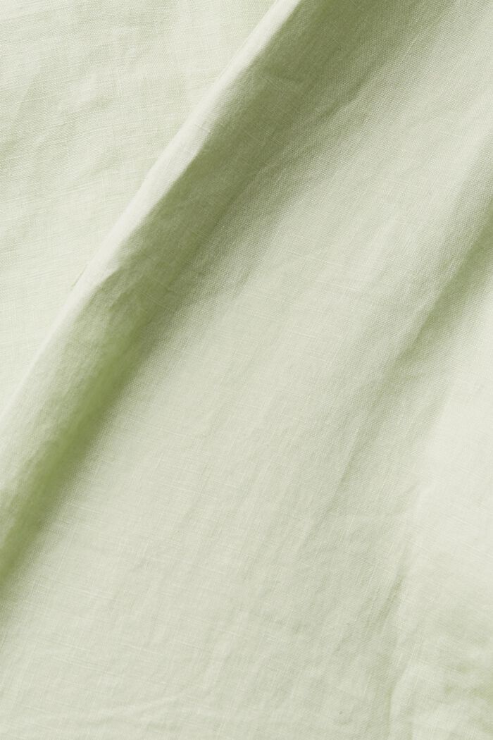 Bluzka ze 100% lnu, PASTEL GREEN, detail image number 4