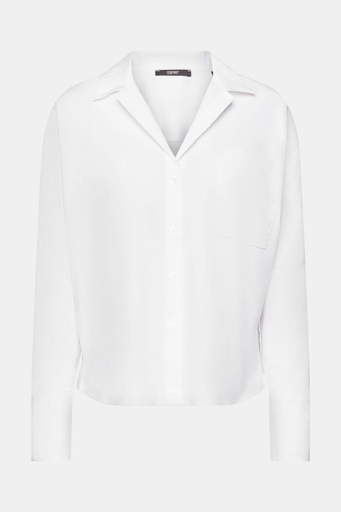Bluzka z popeliny, WHITE, detail image number 6