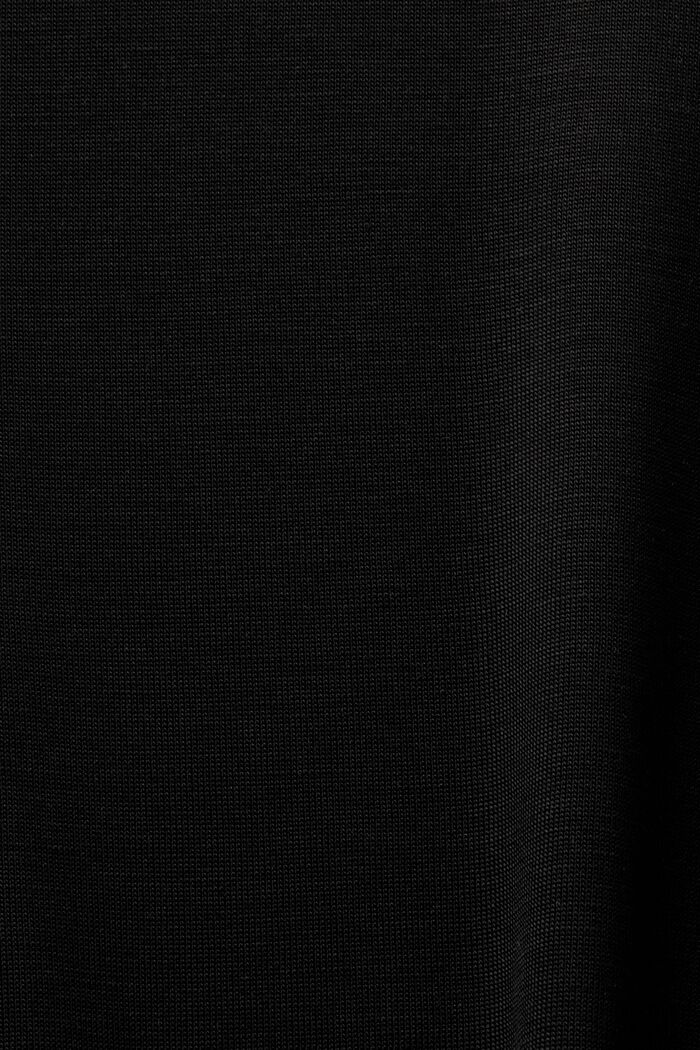 Dżersejowy top z długim rękawem i półgolfem, BLACK, detail image number 4