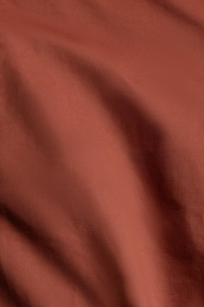 Wąskie spodnie chino z bawełny organicznej, RUST BROWN, detail image number 1