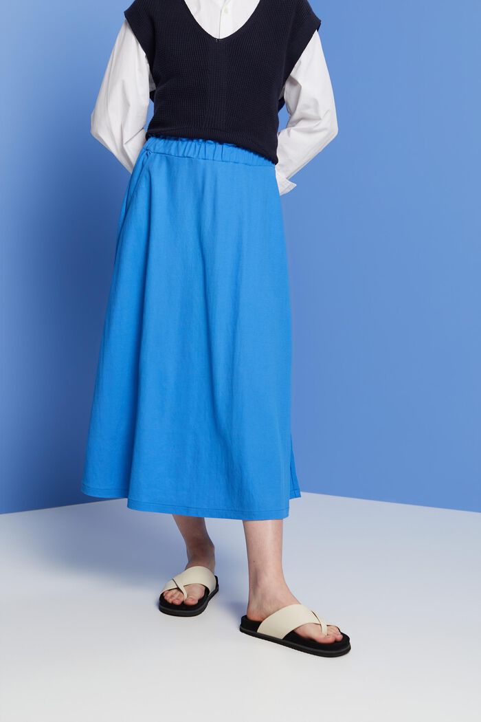 Spódnica midi z elastycznym pasem, BRIGHT BLUE, detail image number 0