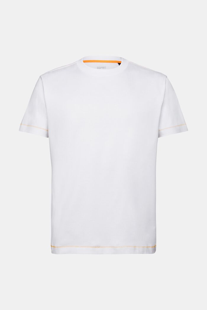 T-shirt z okrągłym dekoltem, 100% bawełny, WHITE, detail image number 6