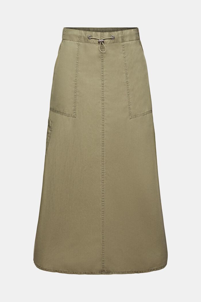 Spódnica cargo na gumce, 100% bawełny, KHAKI GREEN, detail image number 7