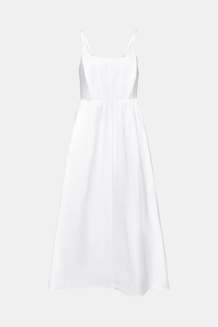 Sukienka midi z popeliny z usztywnieniem, WHITE, detail image number 6
