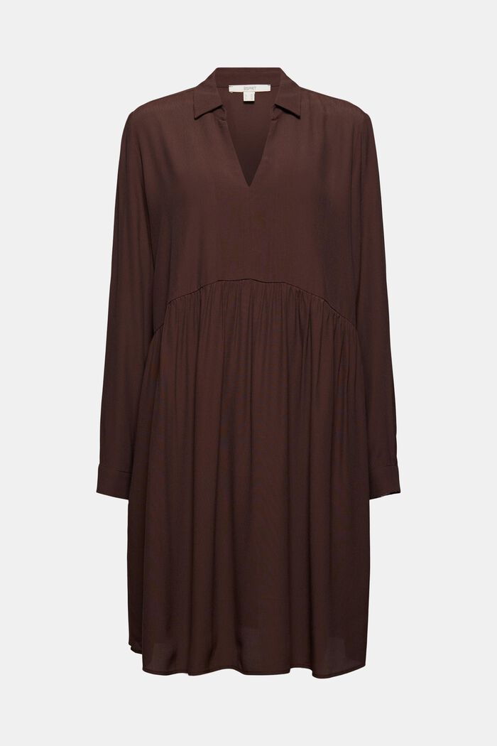 Sukienka bluzkowa z LENZING™ ECOVERO™, RUST BROWN, overview