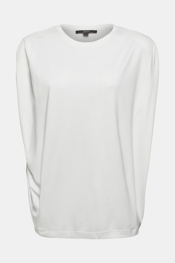 T-shirt z poduszkami na ramionach, LENZING™ ECOVERO™, OFF WHITE, detail image number 0