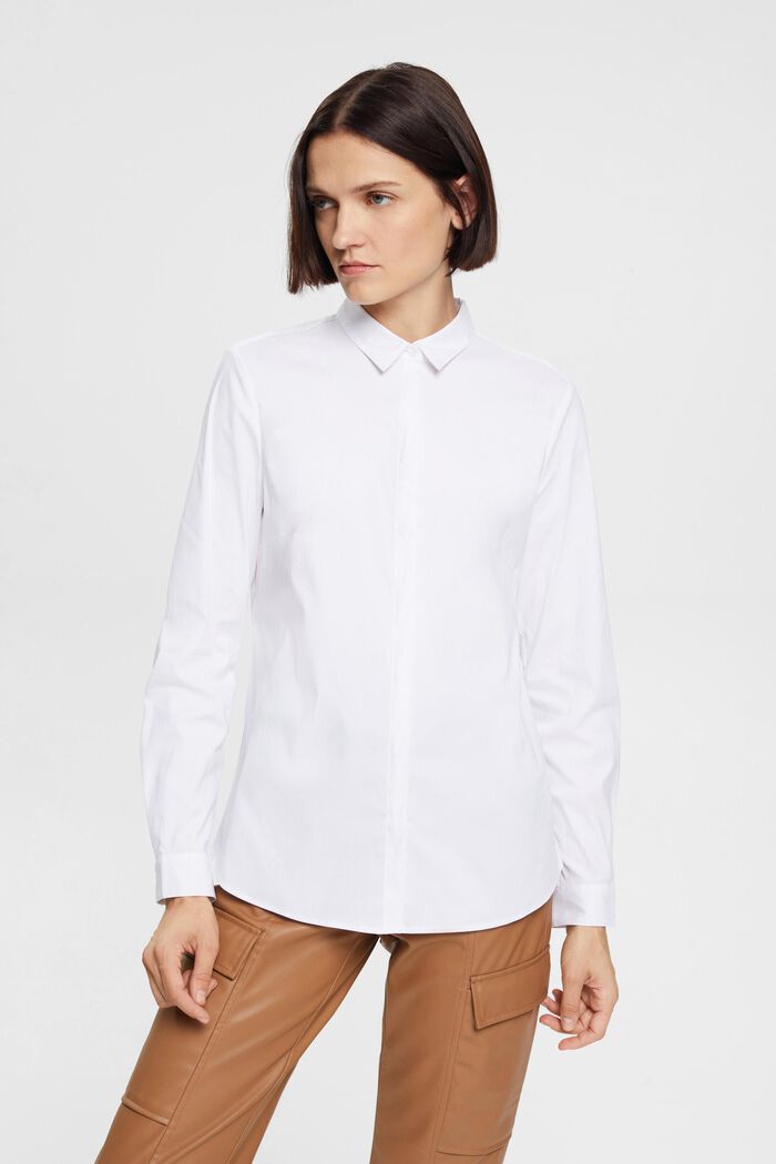 Koszulowa bluzka, mieszanka bawełniana ze streczem
