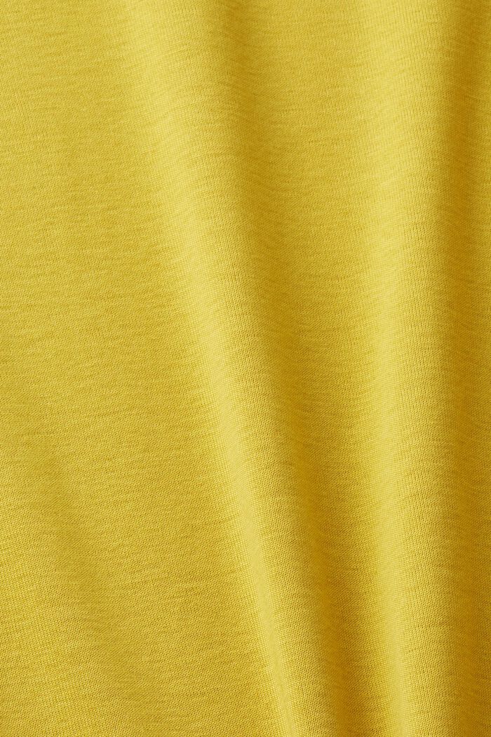 Bluzka z długim rękawem z bawełny, DUSTY YELLOW, detail image number 6