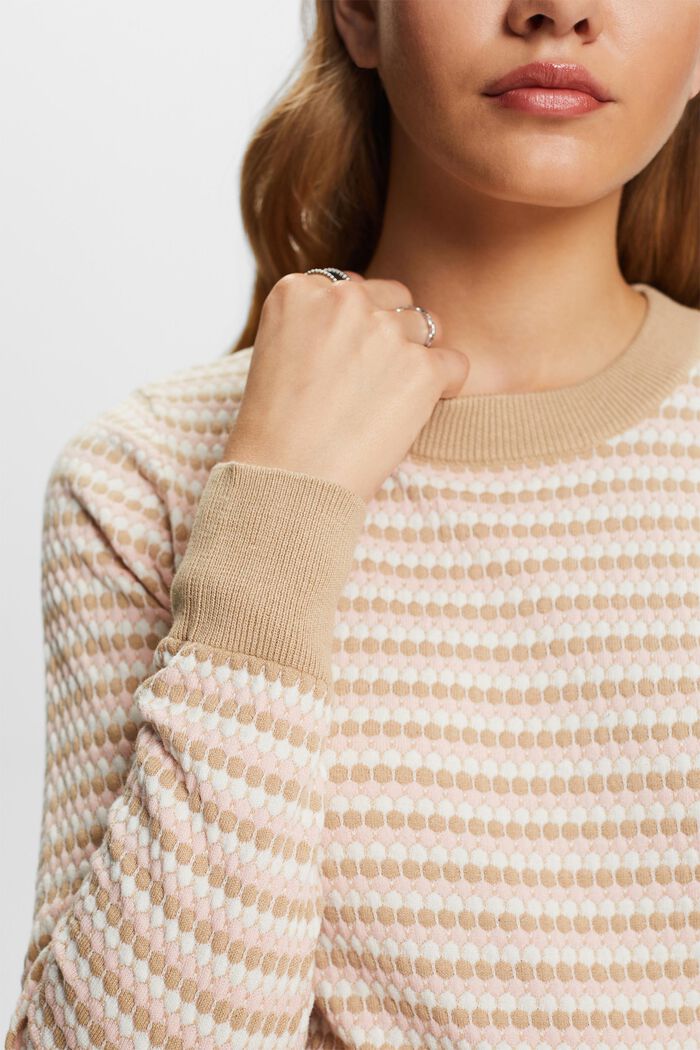 Kolorowy sweter, mieszanka z bawełną, SAND, detail image number 2