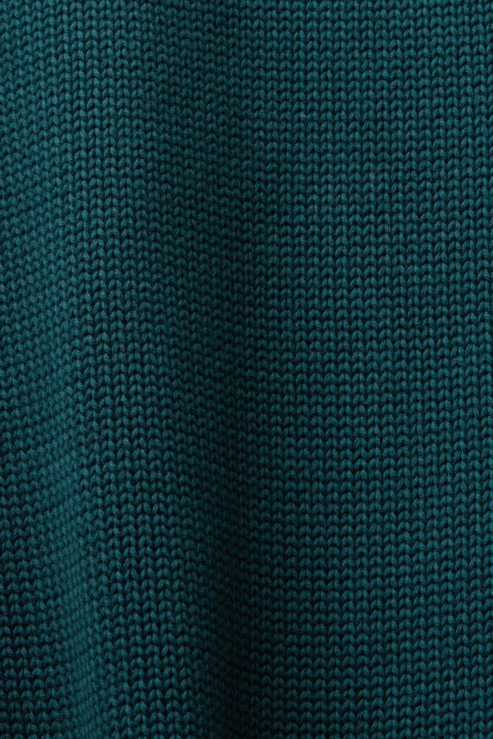 Dzianinowa sukienka mini z półgolfem, EMERALD GREEN, detail image number 5