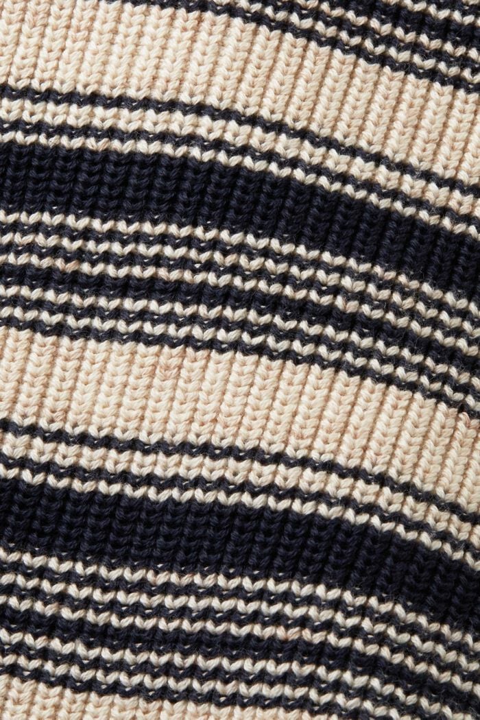 Pasiasty kardigan z dekoltem w serek, 100% bawełna, NAVY, detail image number 5