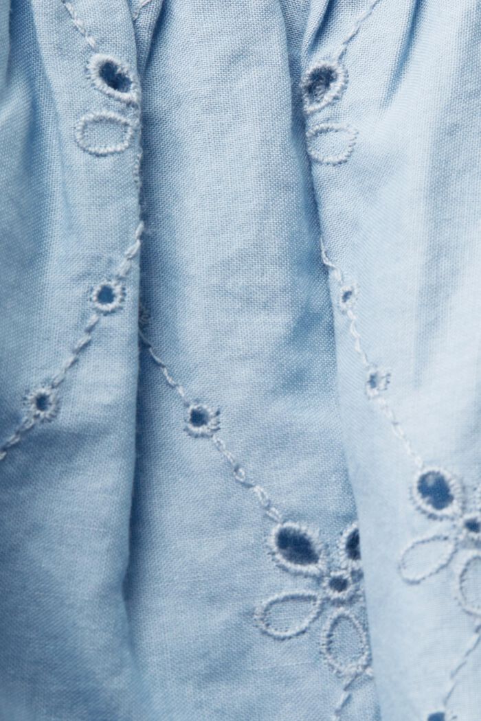 Sukienka z haftem, 100% bawełny, LIGHT BLUE LAVENDER, detail image number 4