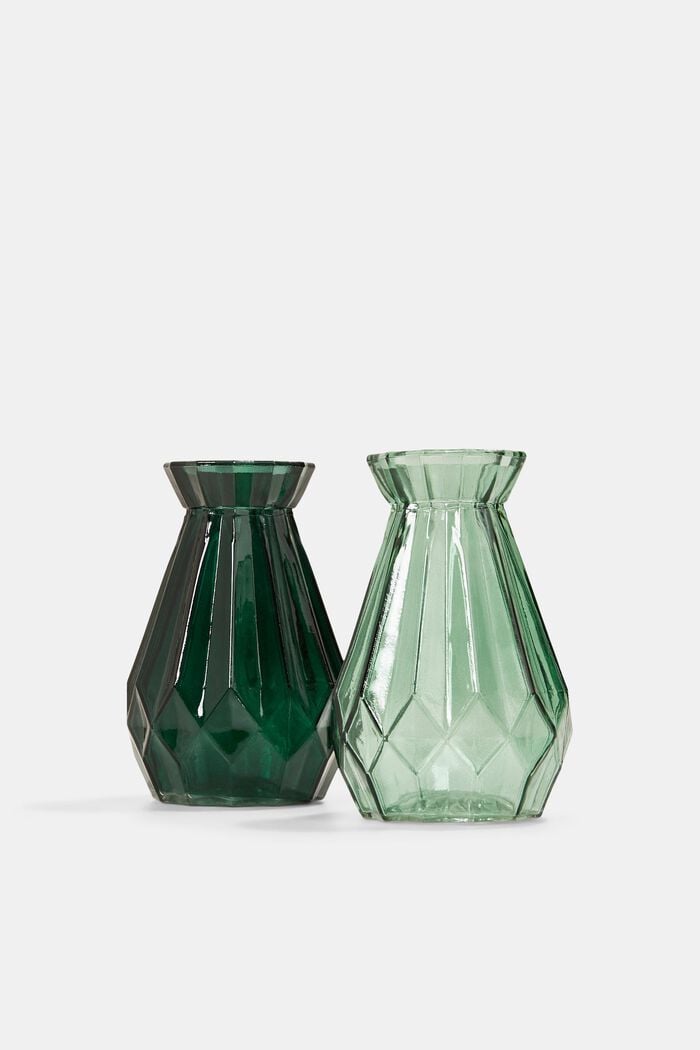 Małe kryształowe wazy, 2 szt., GREEN, overview
