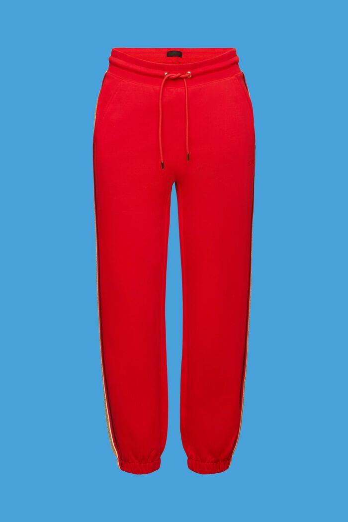 Bawełniane spodnie dresowe w paski, RED, detail image number 6