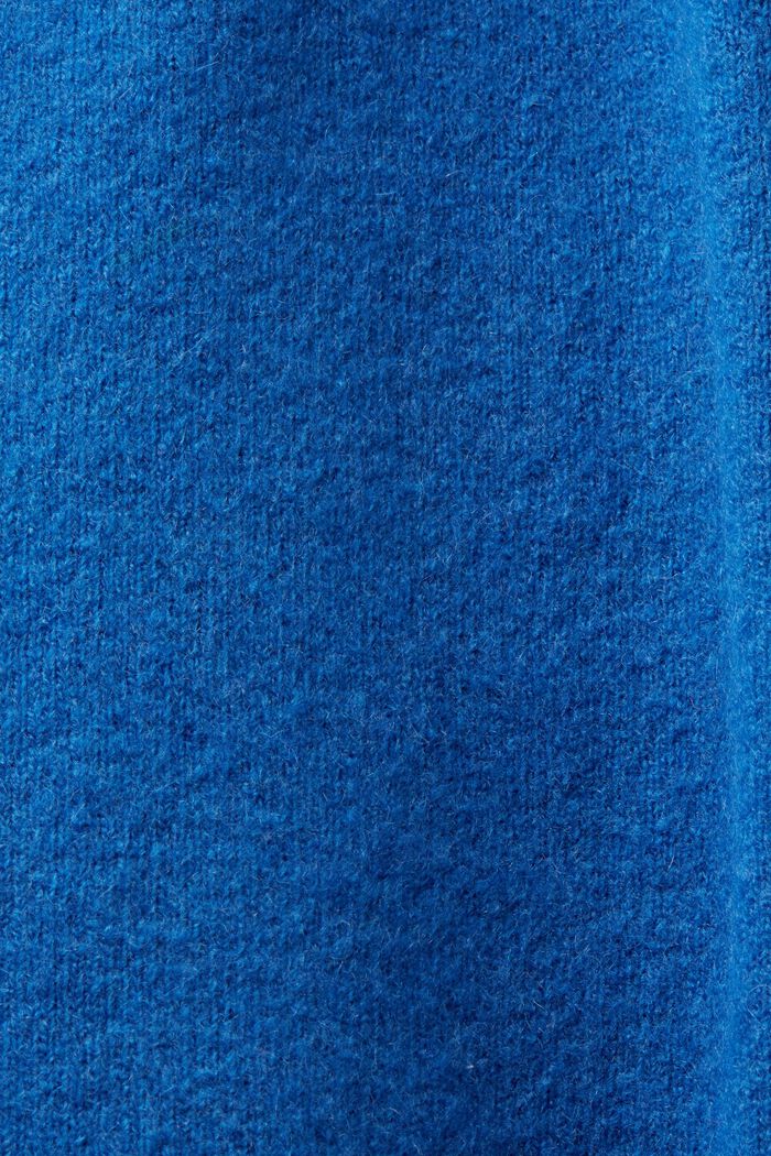 Sweter z dekoltem w serek z mieszanki wełnianej, BRIGHT BLUE, detail image number 5
