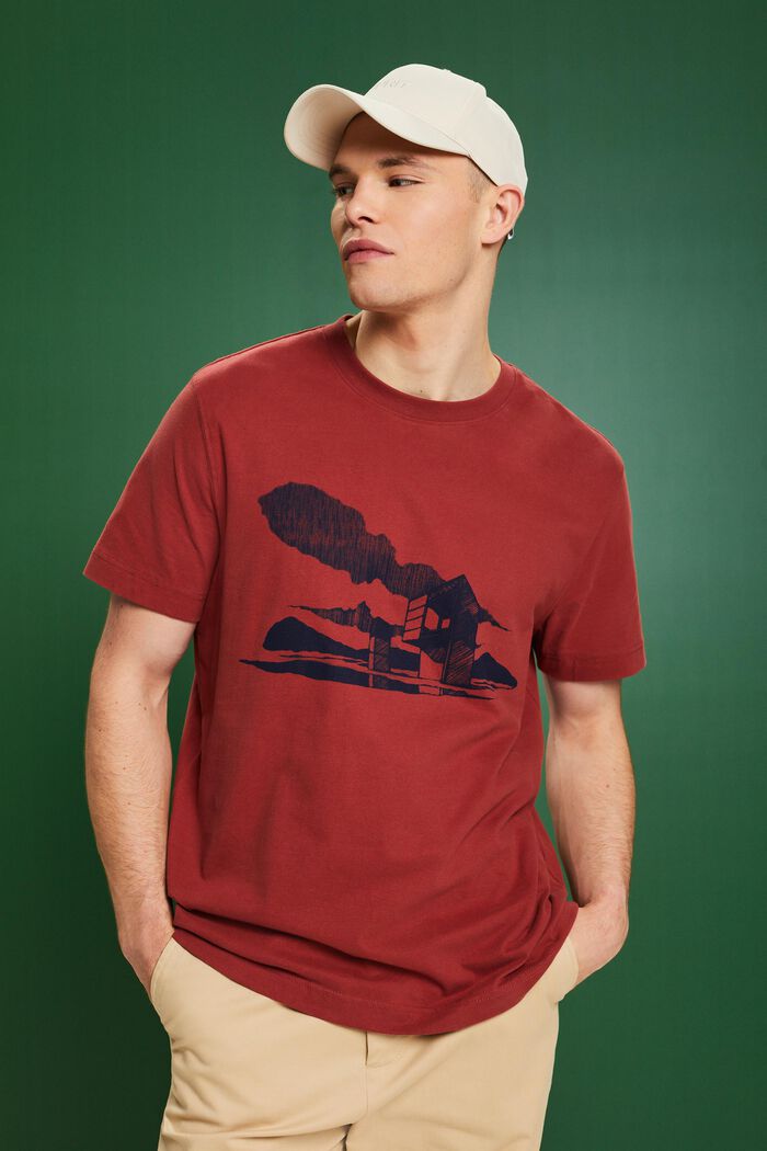 T-shirt z graficznym nadrukiem, TERRACOTTA, detail image number 0