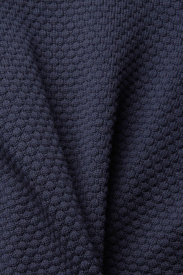 Sweter z fakturowanej dzianiny, NAVY, detail image number 1