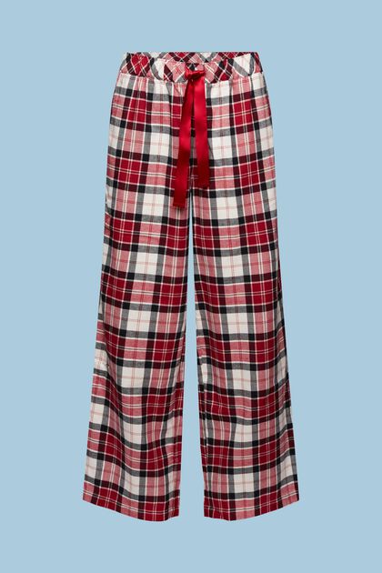 Flanelowe spodnie od piżamy w kratkę