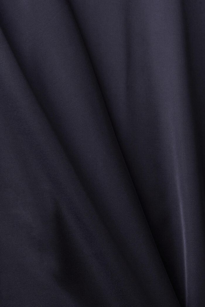 Satynowa bluzka z falbankami na brzegach, NAVY, detail image number 6