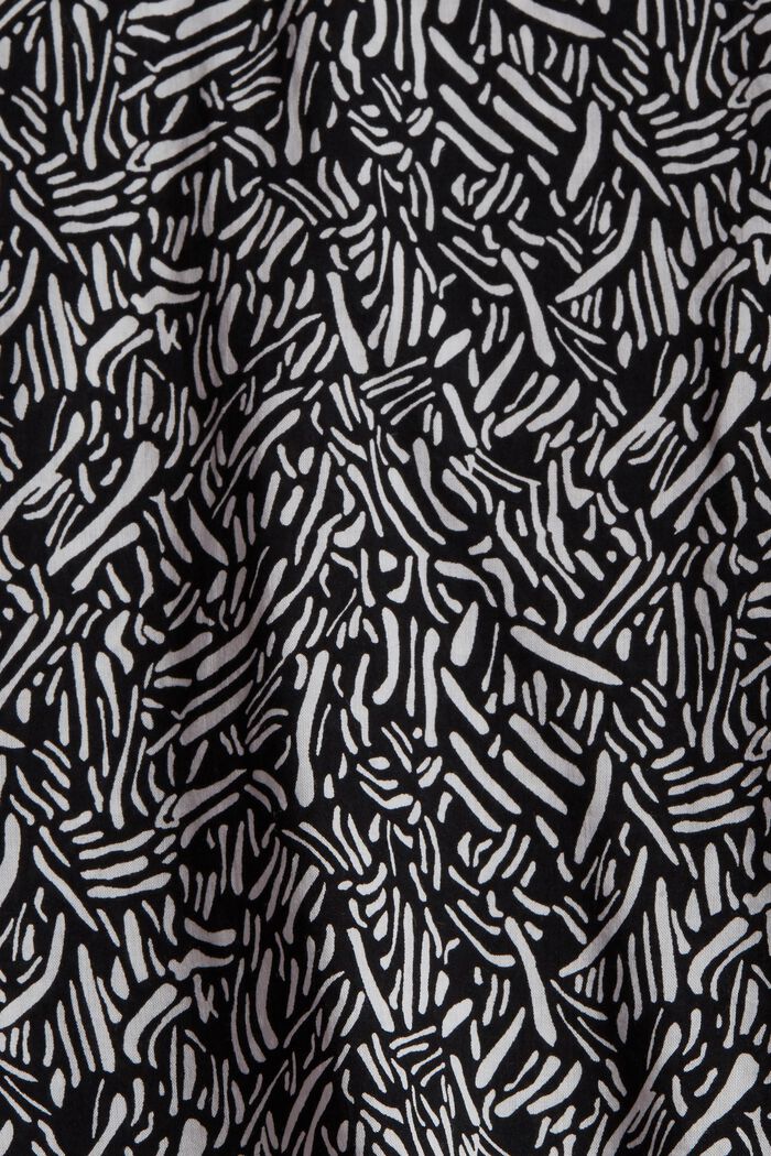 Wzorzysta bluzka z dekoltem kielichowym, BLACK, detail image number 3