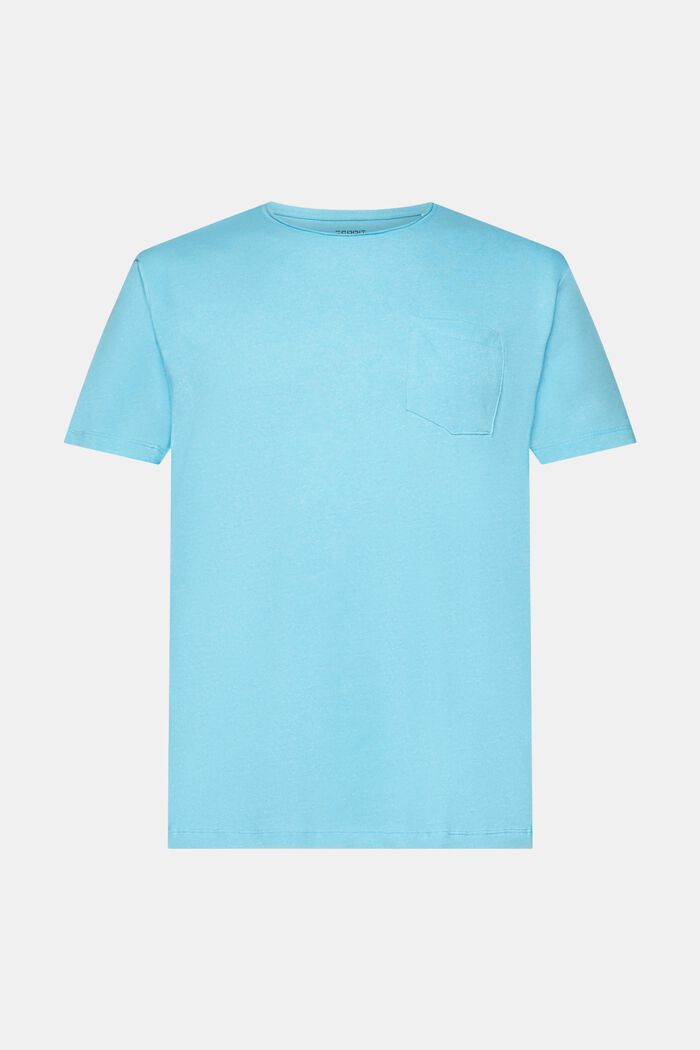 Z recyklingu: melanżowy T-shirt z jerseyu, TURQUOISE, detail image number 7