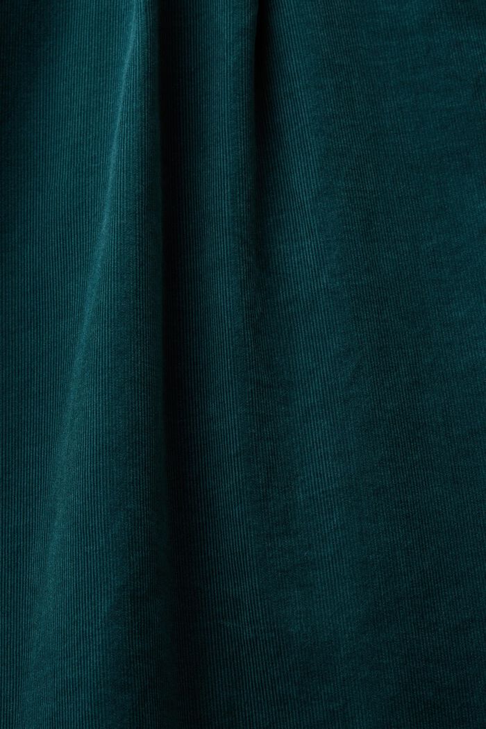 Sztruksowa bluzka koszulowa oversize, EMERALD GREEN, detail image number 5