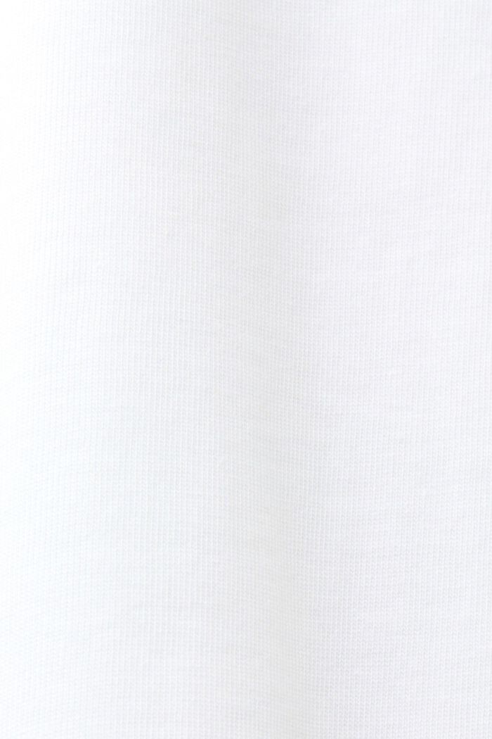 T-shirt z bawełny organicznej z geometrycznym nadrukiem, WHITE, detail image number 5