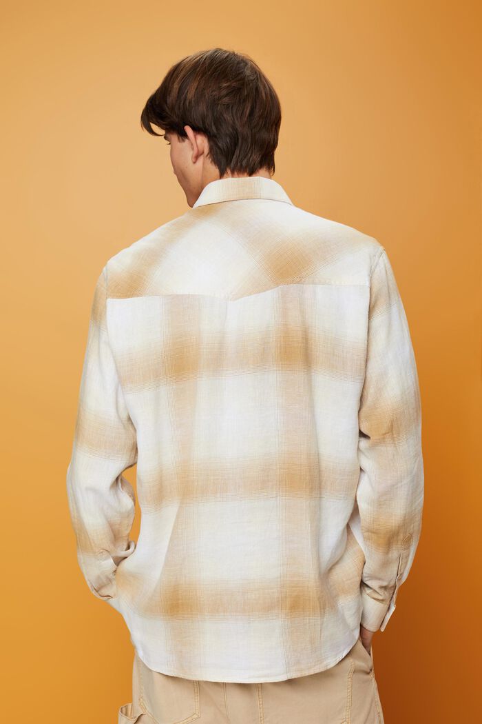 Koszula z tartanu z mieszanki bawełny i konopi w kratę, ICE, detail image number 2