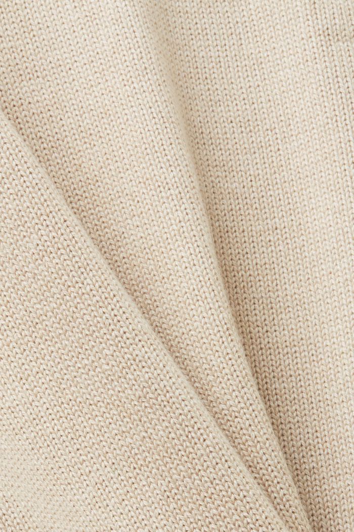 Sweter z okrągłym dekoltem z bawełny, SAND, detail image number 5
