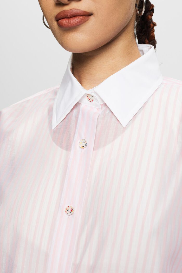 Koszula z półprzejrzystym wzorem w paski, PASTEL PINK, detail image number 3