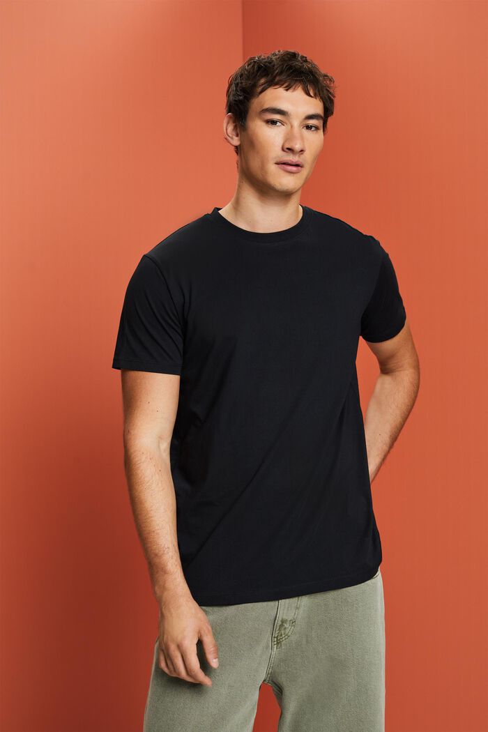 T-shirt z dżerseju, 100% bawełny, BLACK, detail image number 0