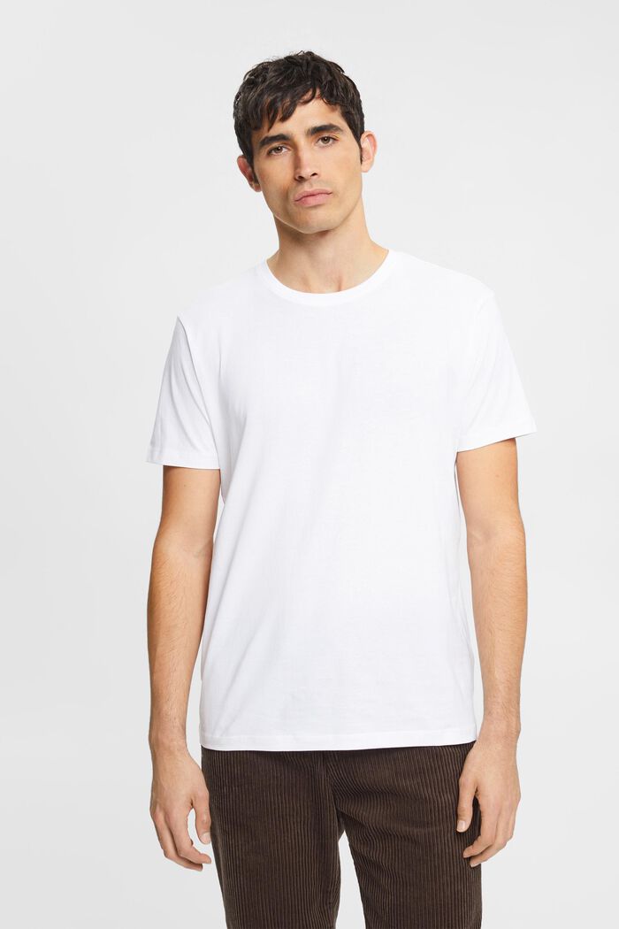 T-shirt z dżerseju, 100% bawełny, WHITE, detail image number 0